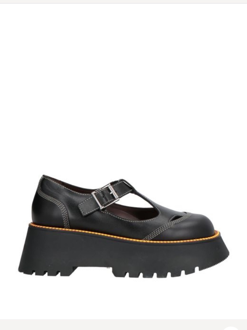 BURBERRY Black Platform Mary Jane Shoes with Buckle